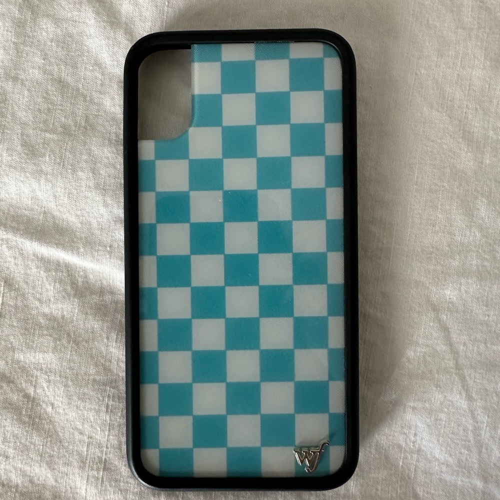 Wildflower iPhone X case: Blue Checker